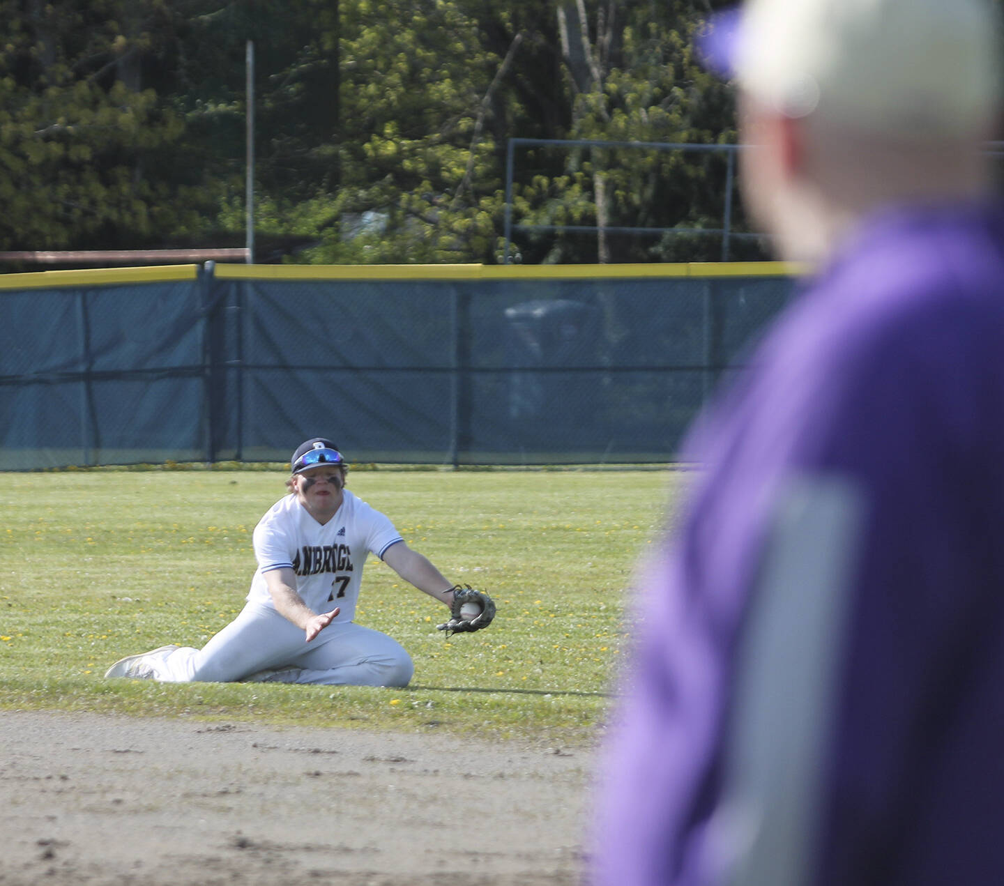 Spartan second baseman Joey Hildebrandt makes a diving play but wasn’t able to throw out the NK runner from that position, resulting in an infield hit.