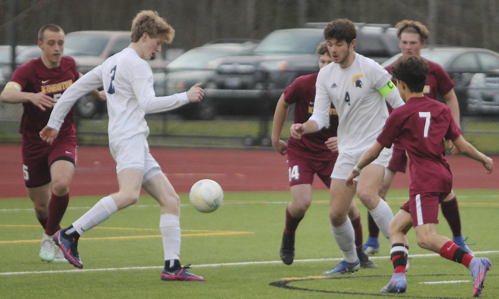 The Bainbridge High School soccer team continues to win and stay atop  the Olympic League standings. Steve Powell/Bainbridge Island Review