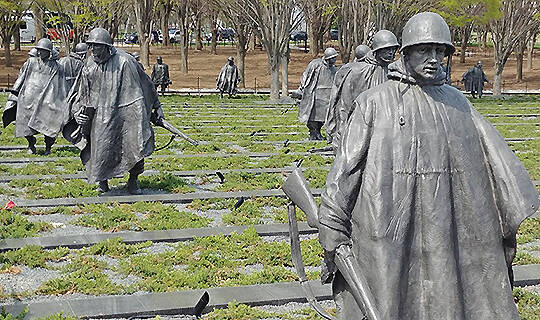 All eyes are on you at the Korean Memorial.