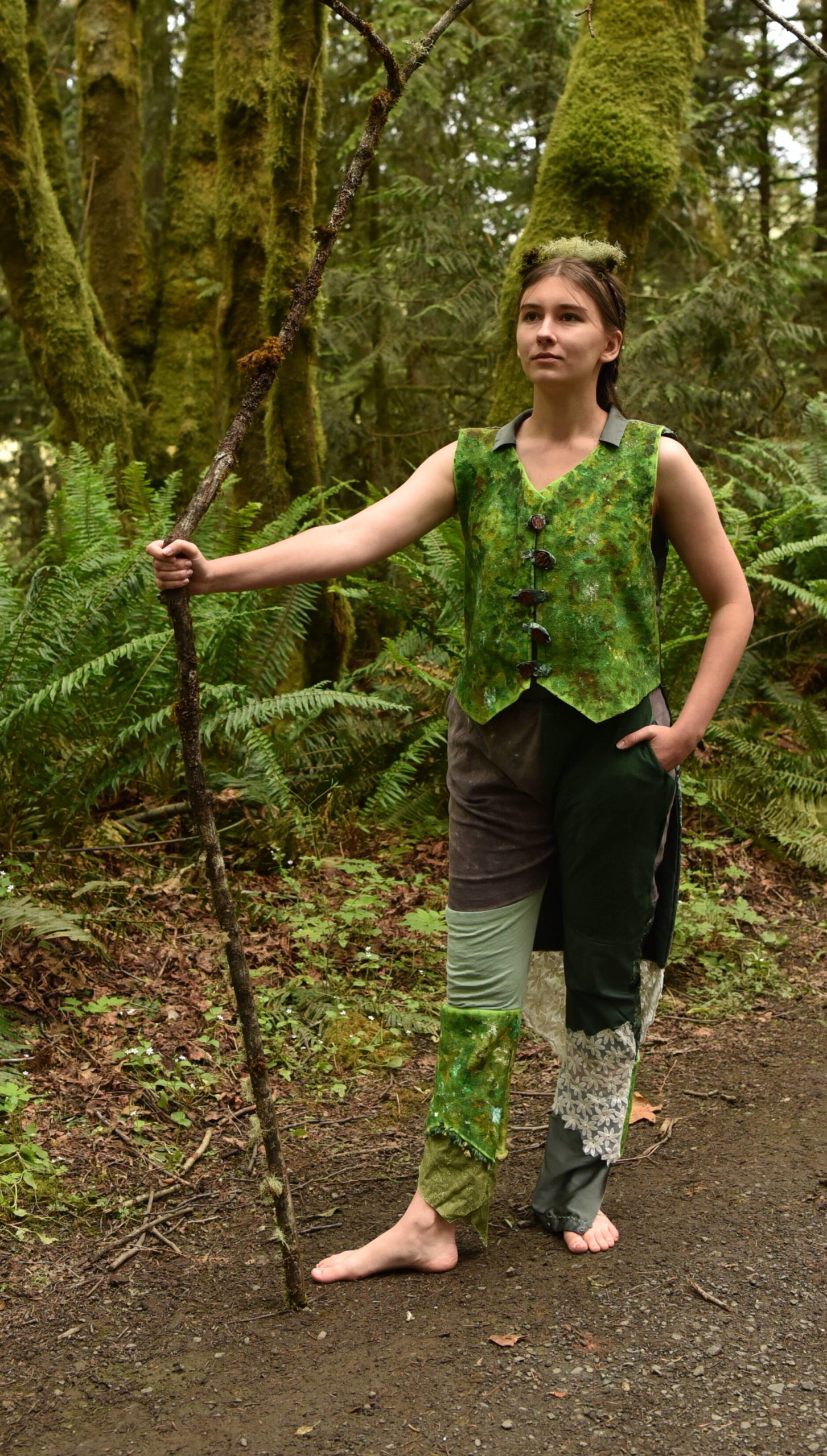 Sann Wilder modeled The Moss Prince refashion entry designed by Lily Lashmet.
