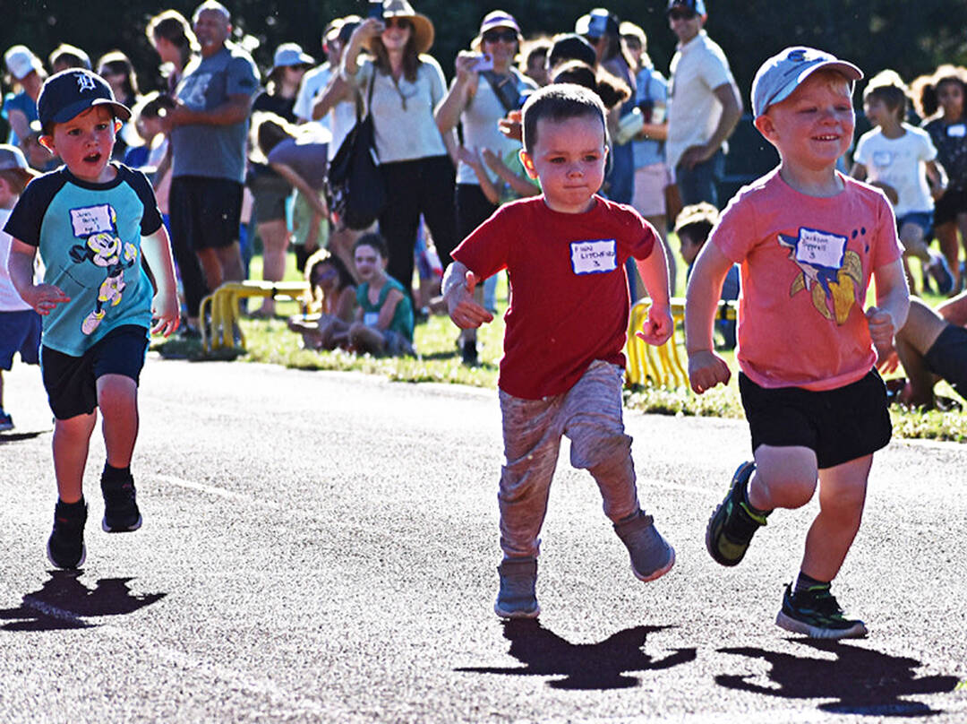 The kids in the 100 meters are as determined as any Olympic athlete.
