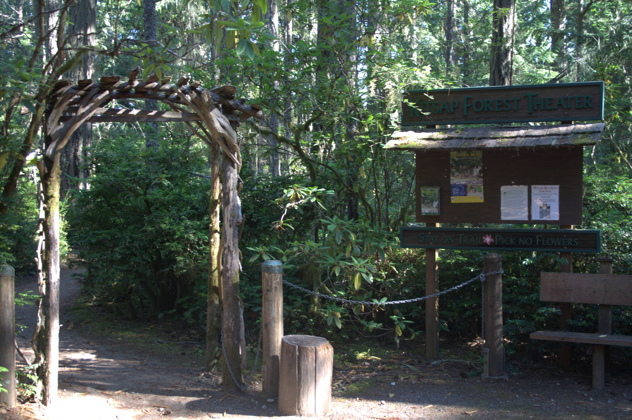 The entrance to the Kitsap Forest Theater leads the audience on the beginning of a downhill hike to their seats.