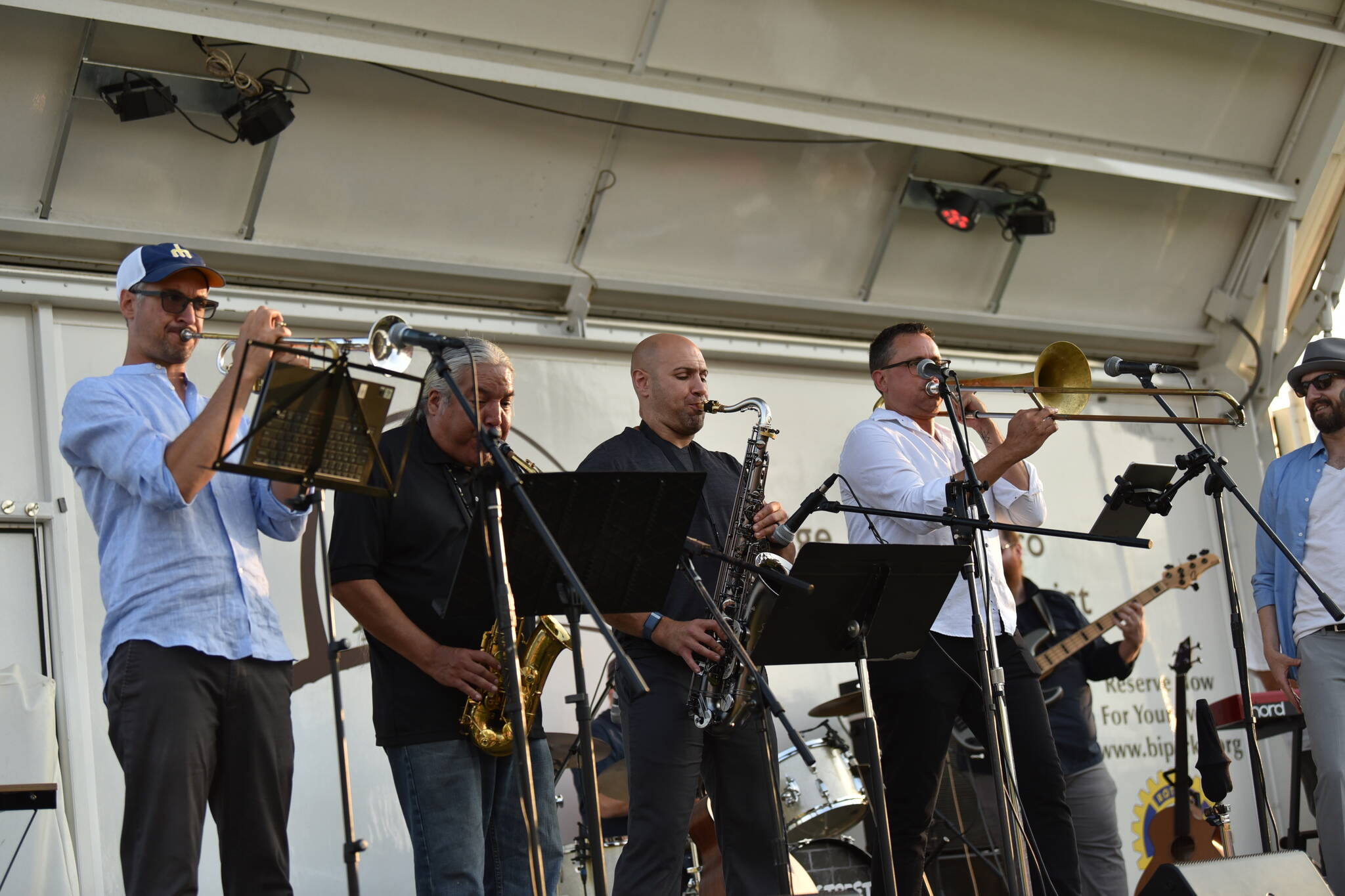 The Backstreet Jellyroll band plays Van Morrison tunes at Battle Point Park.