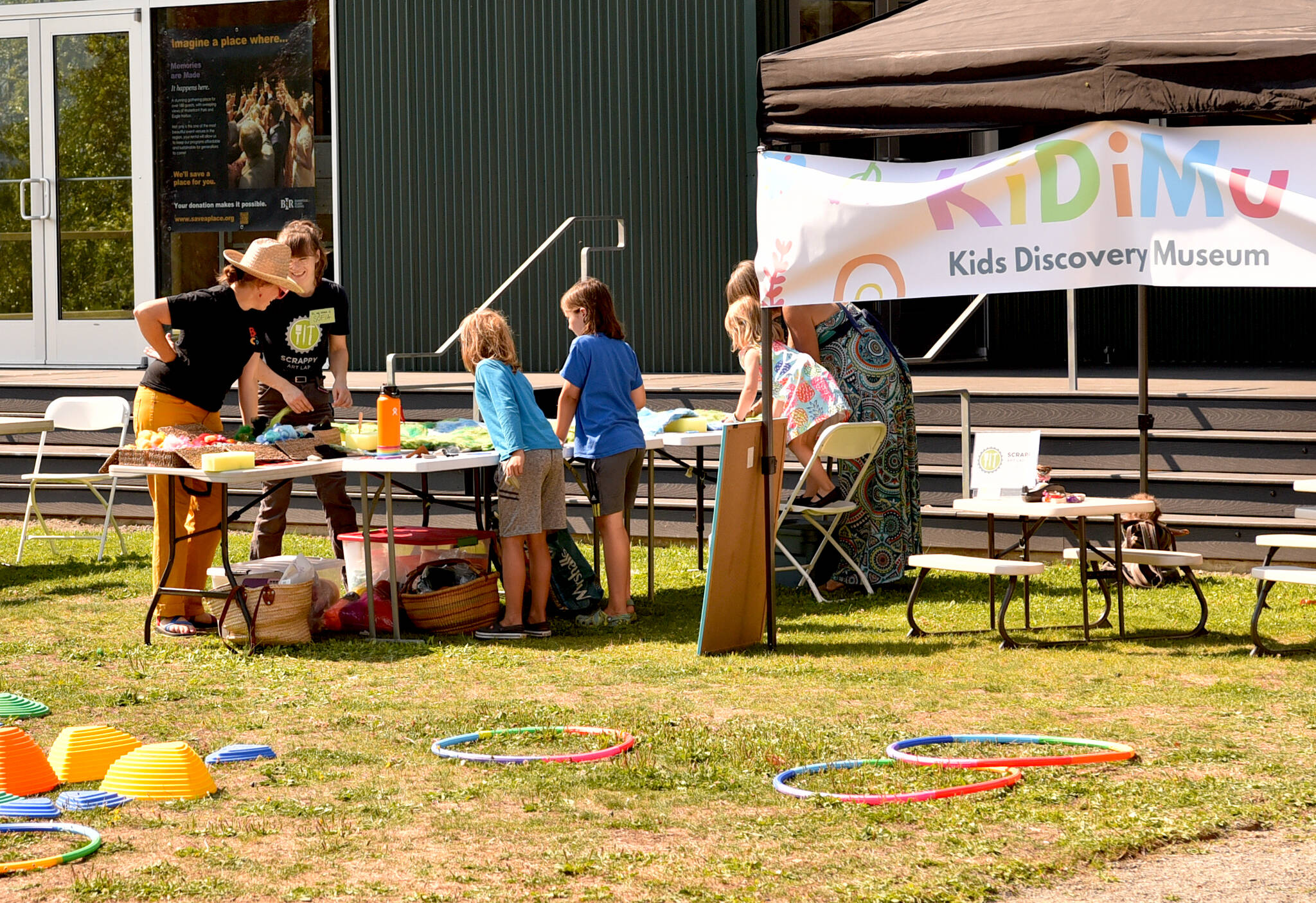 The Bainbridge Island Kids Museum provides activities for children at the arts festival.