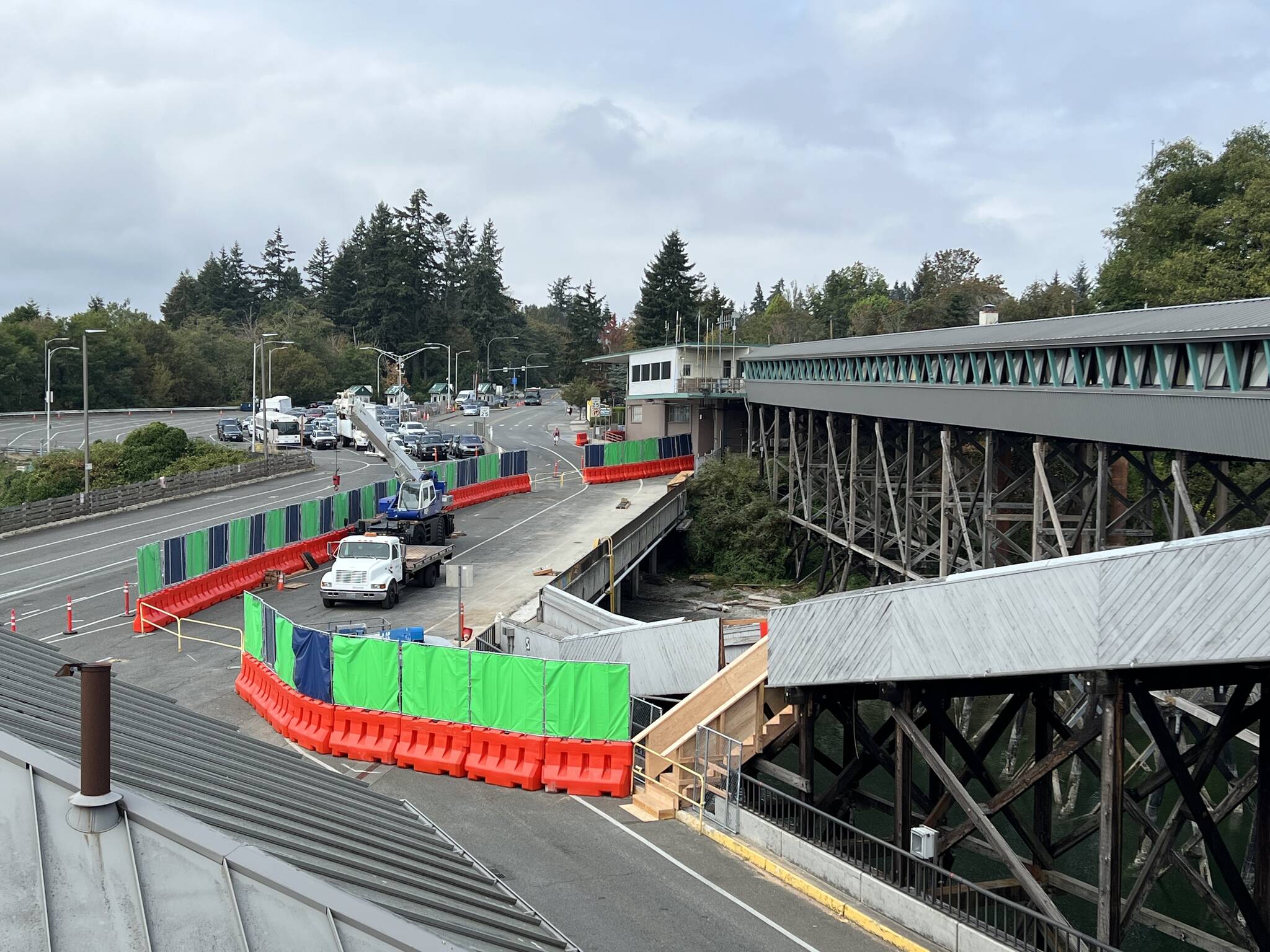 Construction continues to replace the Bainbridge Island Ferry Terminal walkway.