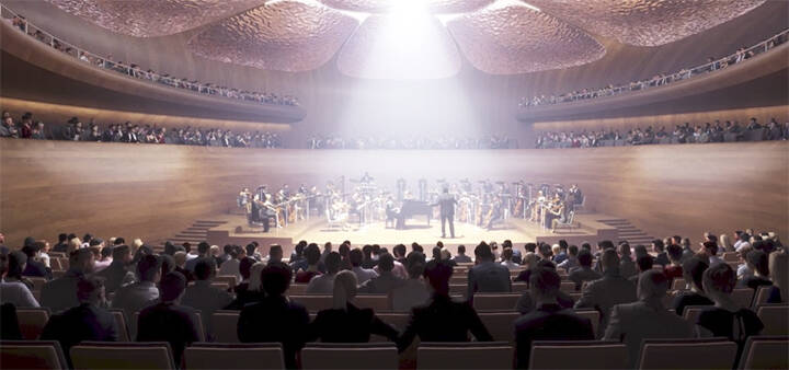 What the inside of the Cavatina concert hall is envisioned to look like.
