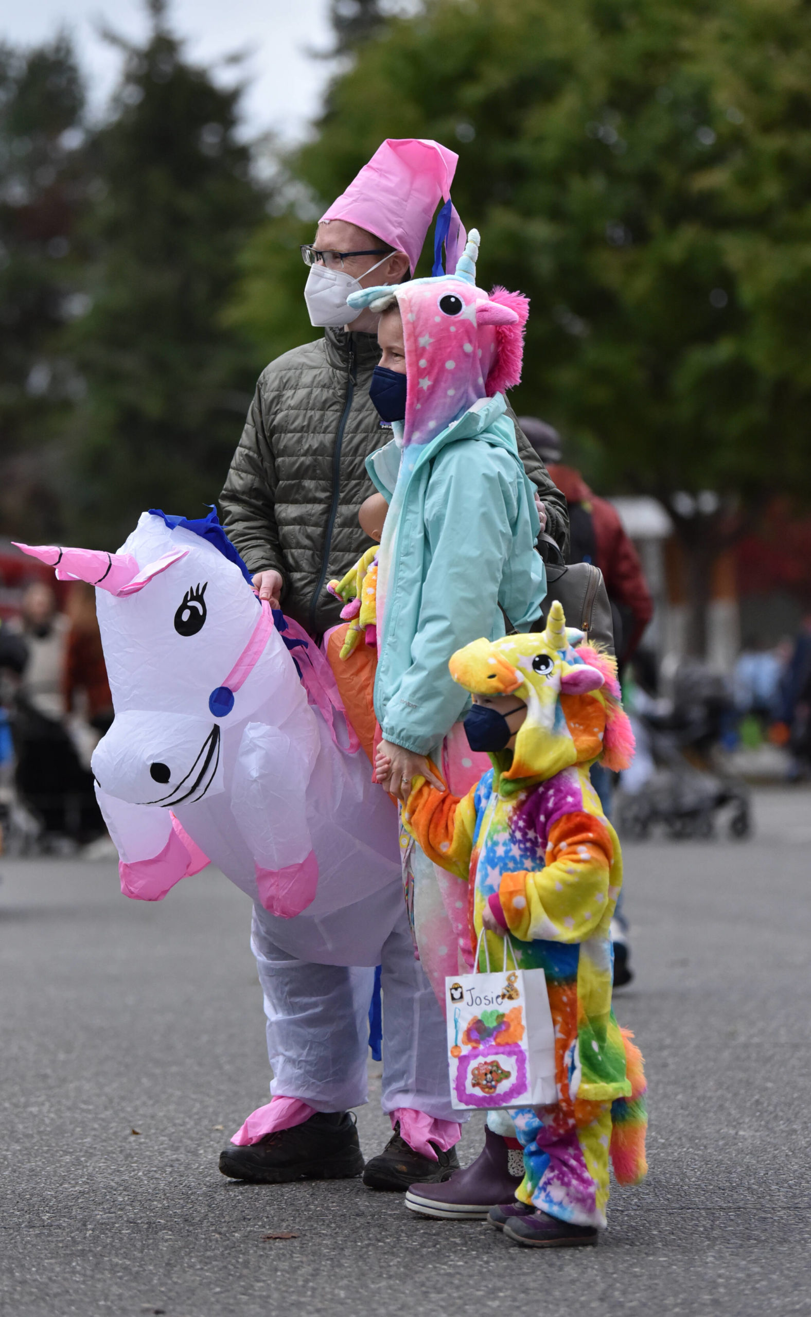A rare unicorn family is spotted in Winslow on Halloween.