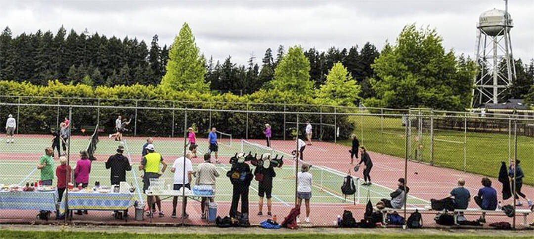 Pickleball fans want to put a roof over some tennis courts at Battle Point Park so they can play year-round. Courtesy Photo