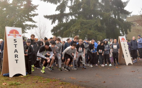 Nearly 900 people turned out for the annual Turkey Trot at Battle Point Park on Thanksgiving Day. Nancy Treder/Kitsap News Group Photos