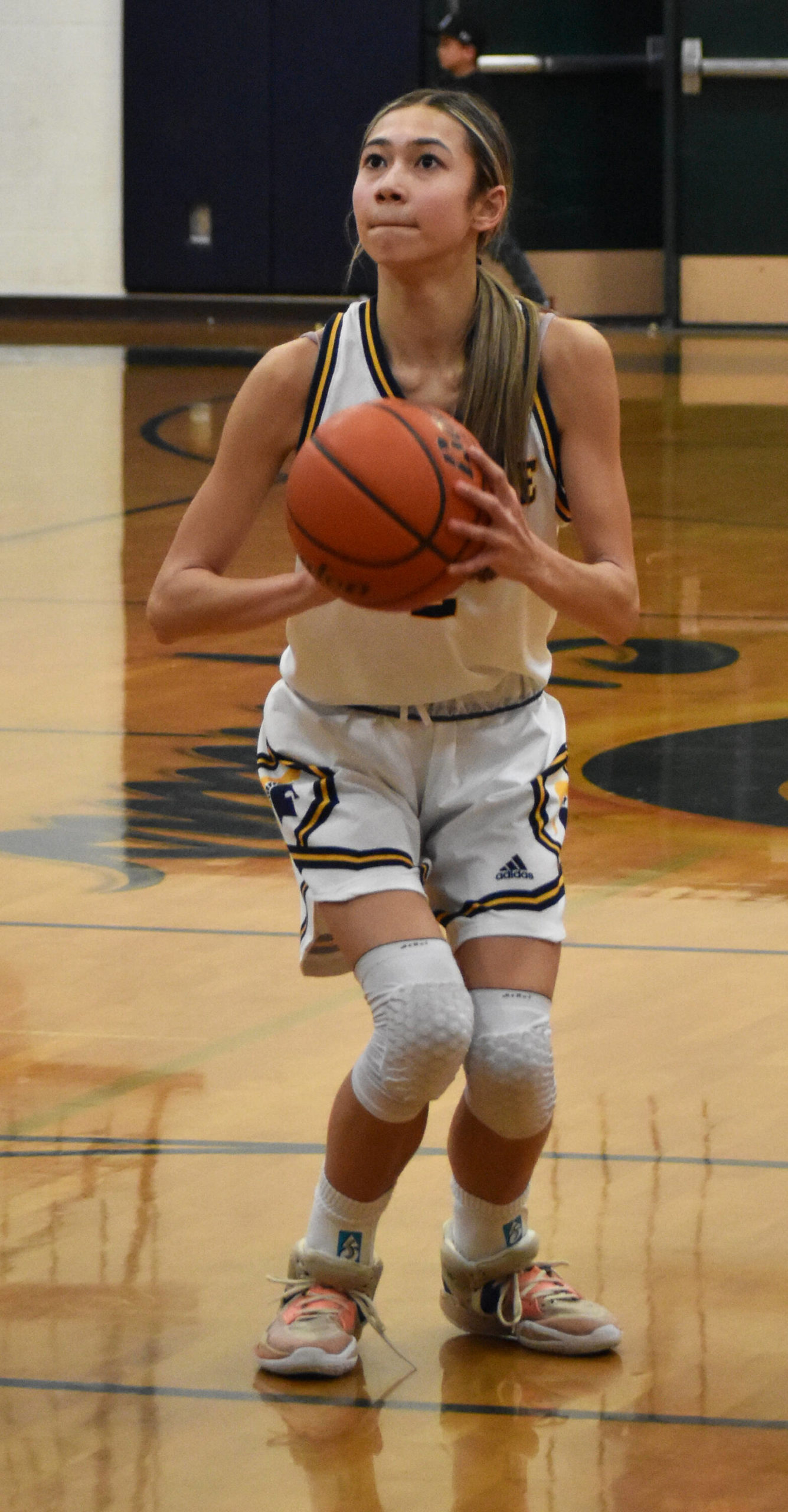 Hannah Bounketh made both of her free throws after being fouled.