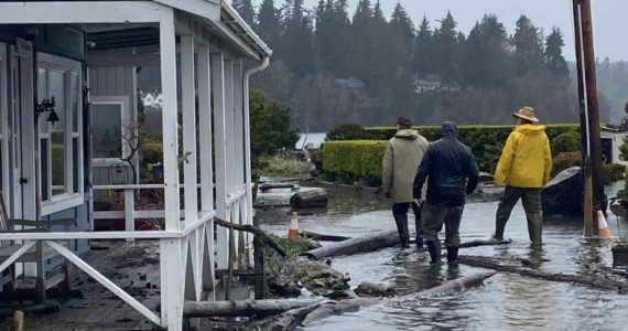 Homes flooded by King Tides at Hedley Spit Dec. 27. Larisa Poirier Courtesy Photos