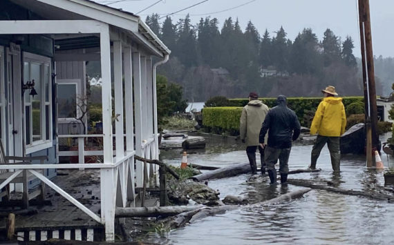 Homes flooded by King Tides at Hedley Spit Dec. 27. Larisa Poirier Courtesy Photos