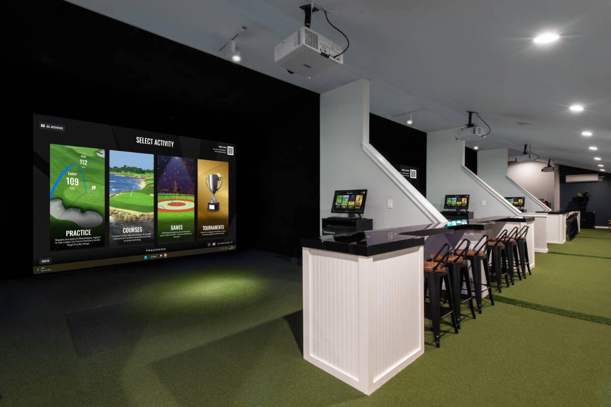 The new Indoor Golf Center features four state-of-the-art, climate-controlled hitting bays, each equipped with Trackman technology, used across the LPGA, PGA and DP World tours.