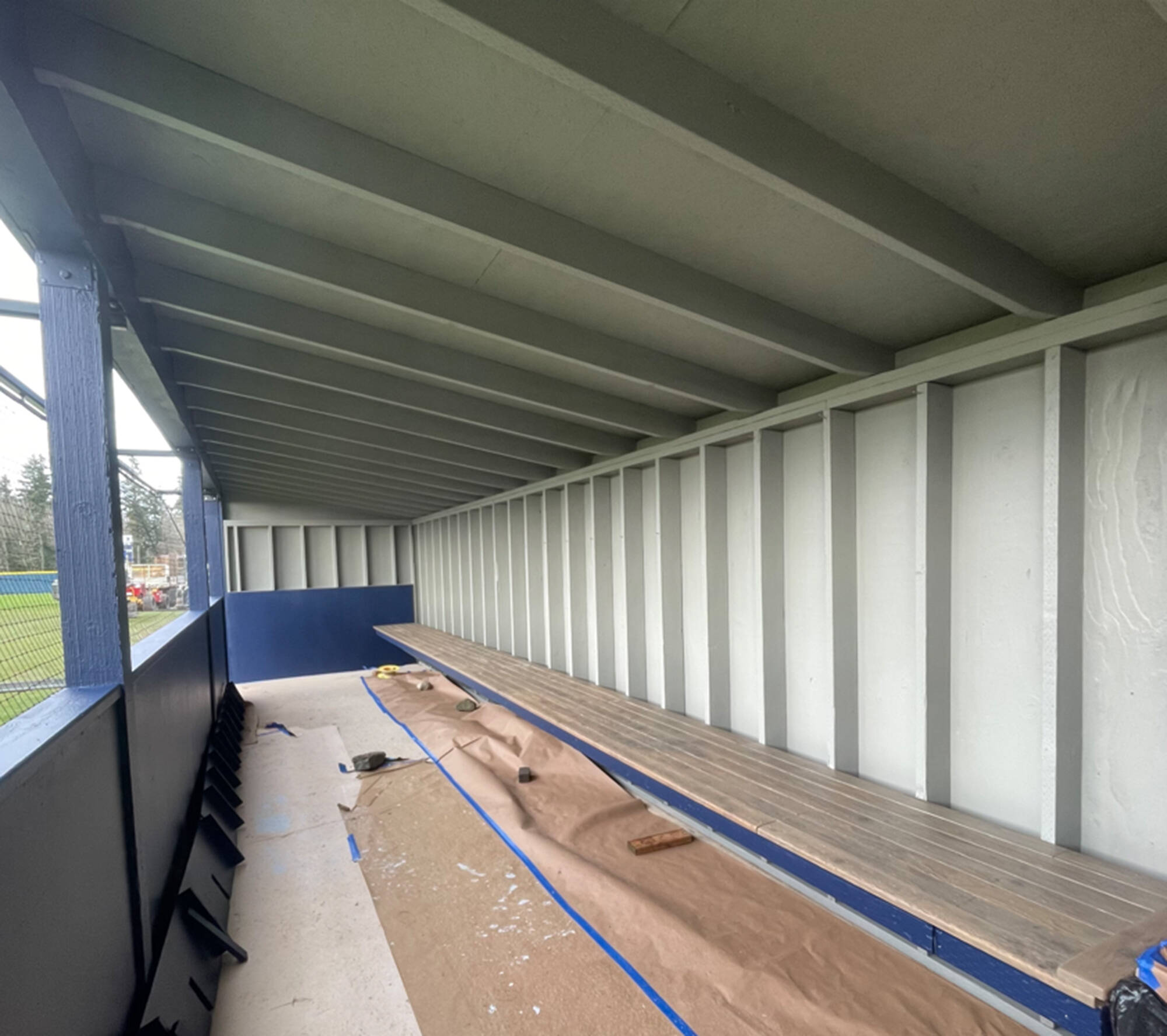 The Bainbridge Spartans are improving their baseball field, including repainting the dugouts. Courtesy Photo