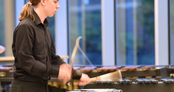 Percussionist Liam Jurcak won second place at state for his snare drum solo performance.