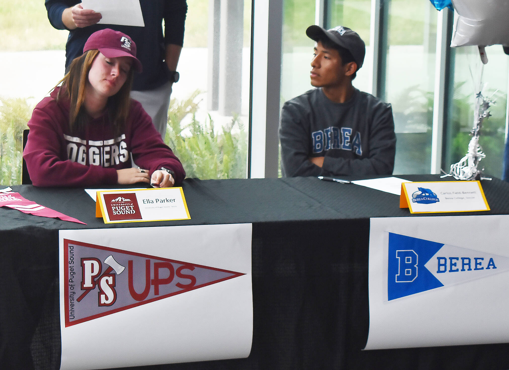 Ella Parker and Carlos Field-Bennett will continue to play tennis and soccer in college.
