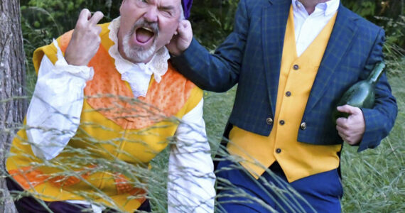 John Ellis plays Trinculo and Gary Fetterplace is Stephano in "The Tempest." Bainbridge Performing Arts presents William Shakepeare's play June 22 through July 9 at the Bloedel Reserve. For tickets call 206-842-8569. BPA Courtesy Photo