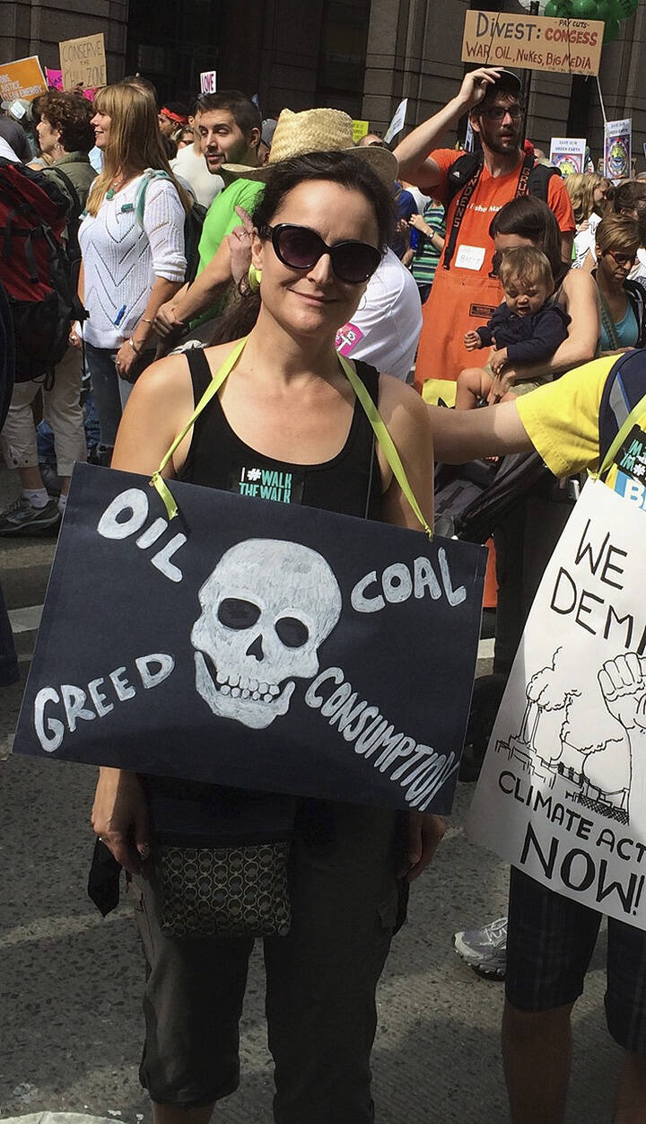 Kirsten Hytopoulos at her march in New York City in 2014.