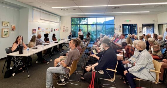 The Housing Resources Bainbridge candidate forum filled the conference room at the Bainbridge Island Library July 13. Nancy Treder/Kitsap News Group Photos