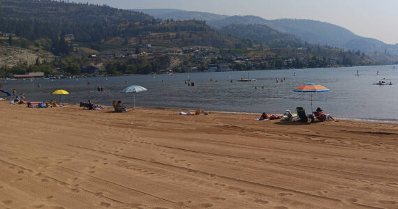 Steve Powell/Kitsap News Group Photos
The beach at Skaha Lake at Penticton, B.C., is a great place to hang out on a hot day.