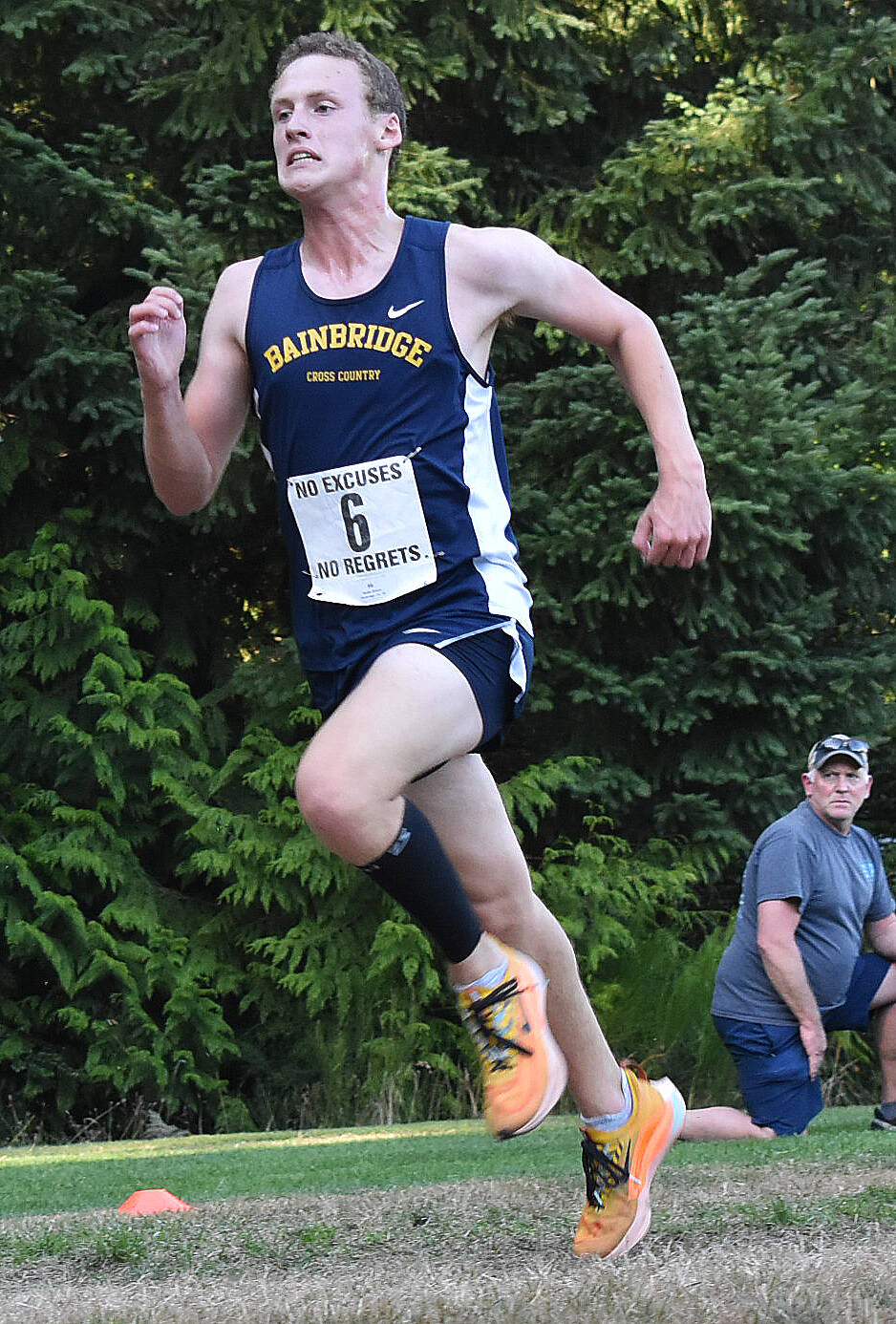 Bainbridge’s Bodie Strom finishes 11th in the first Olympic League meet.