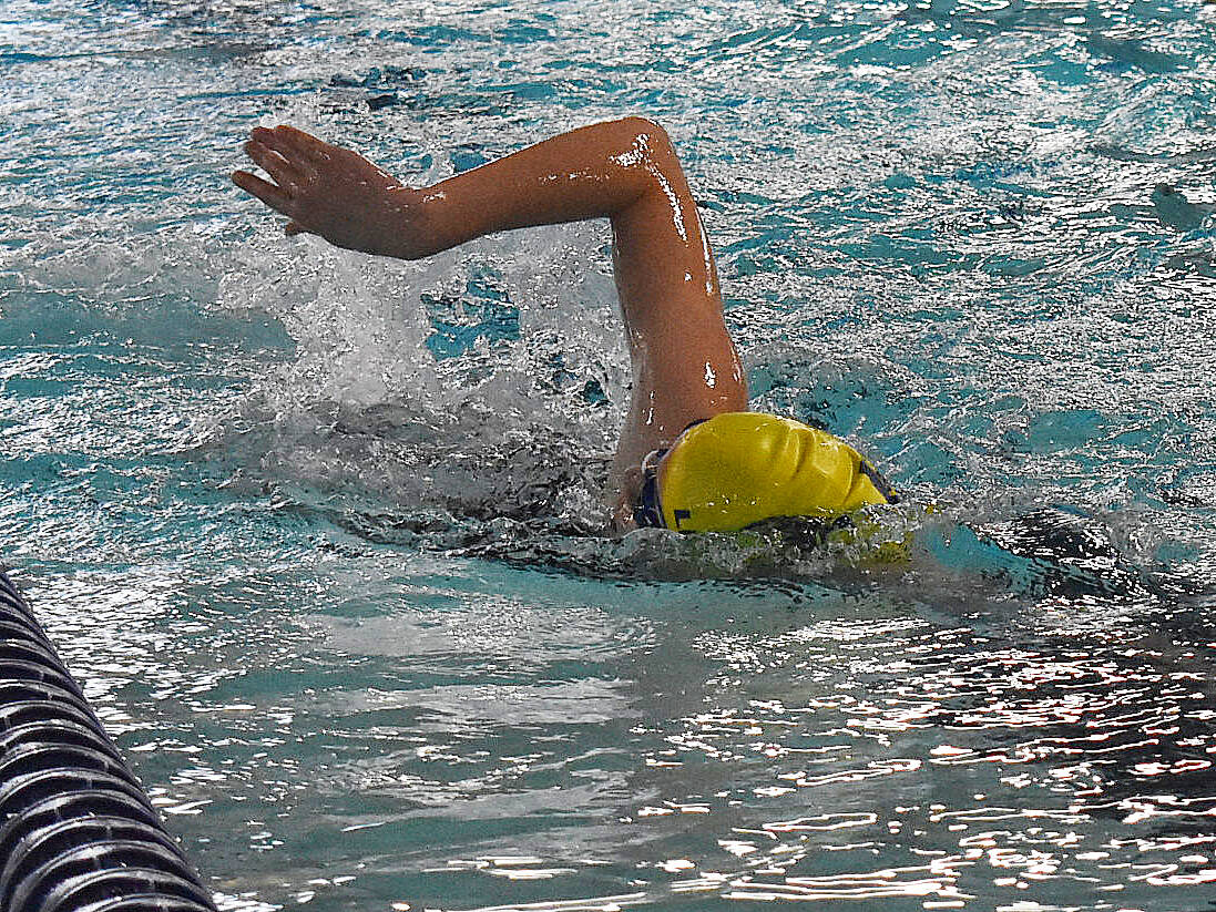 Olivia Longridge finishes third in the 200-yard freestyle.