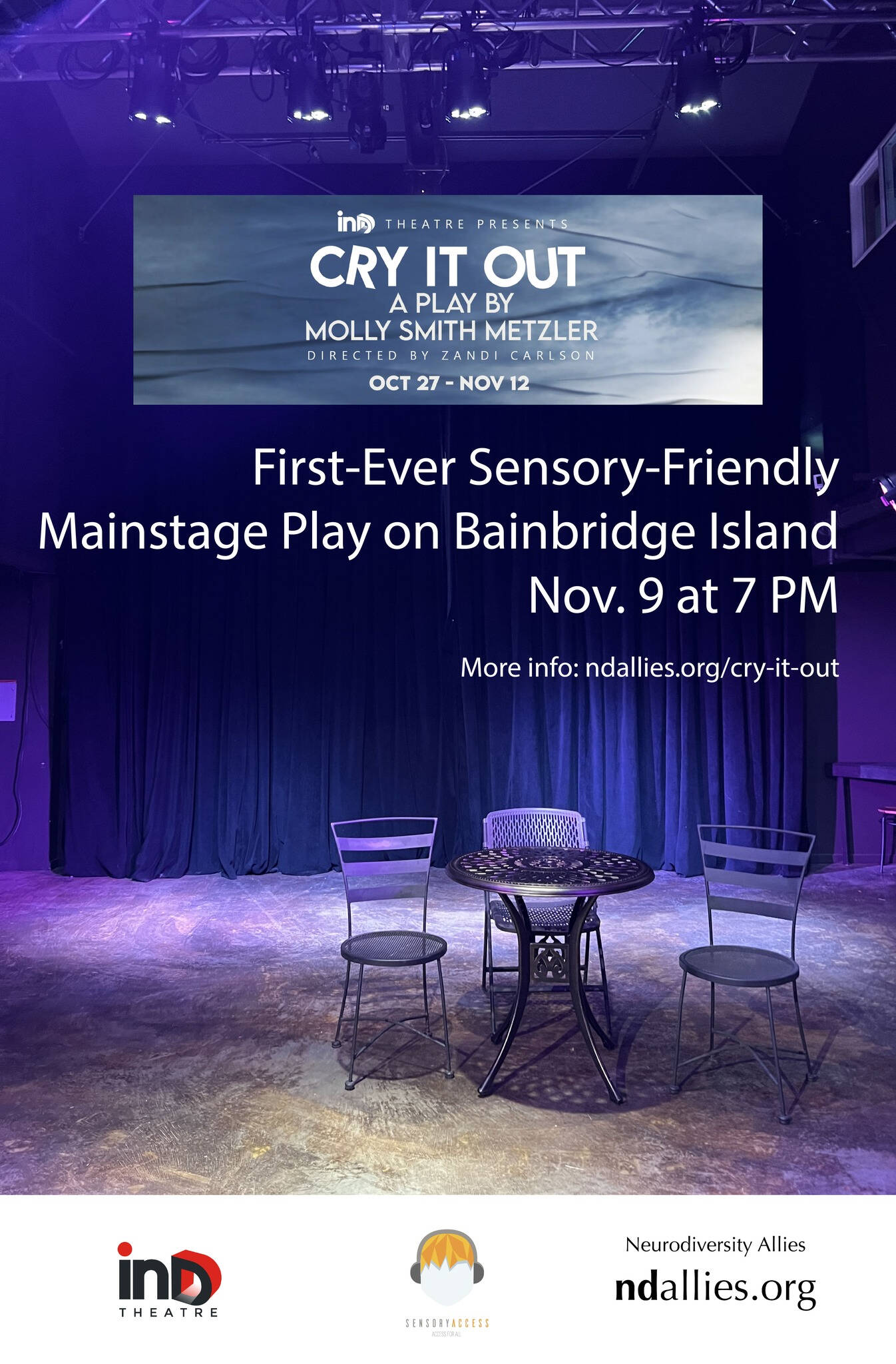 Neurodiversity Allies courtesy photo
Cry It Out will appear on Bainbridge Island next month.
