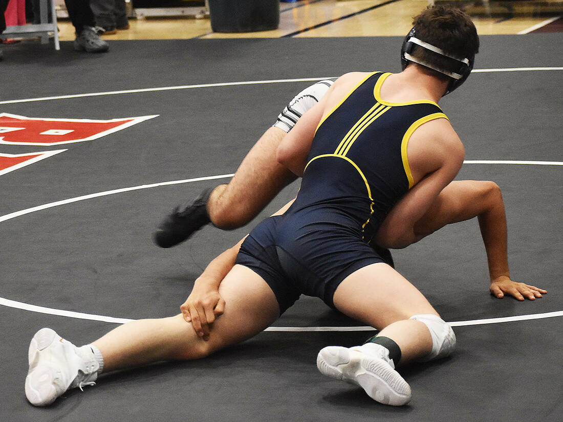 File Photo
Spartan Wyatt Chabot wins his two matches by pins.