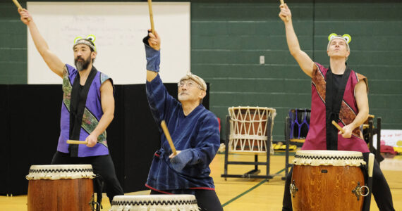 Damon Williams/Kitsap News Group Photos
The taiko drummers from Seattle show precision in their routines.