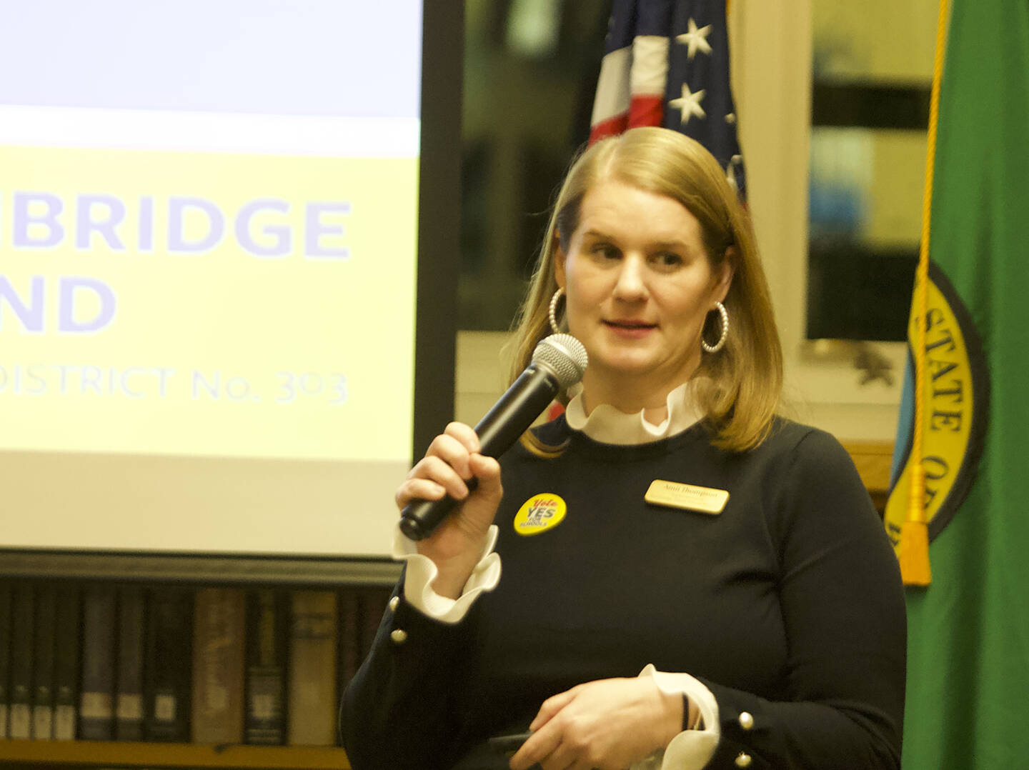 Molly Hetherwick/Kitsap News Group 
Acting superintendent Amii Thompson shared amended details about the school budget at a board meeting Feb. 8.