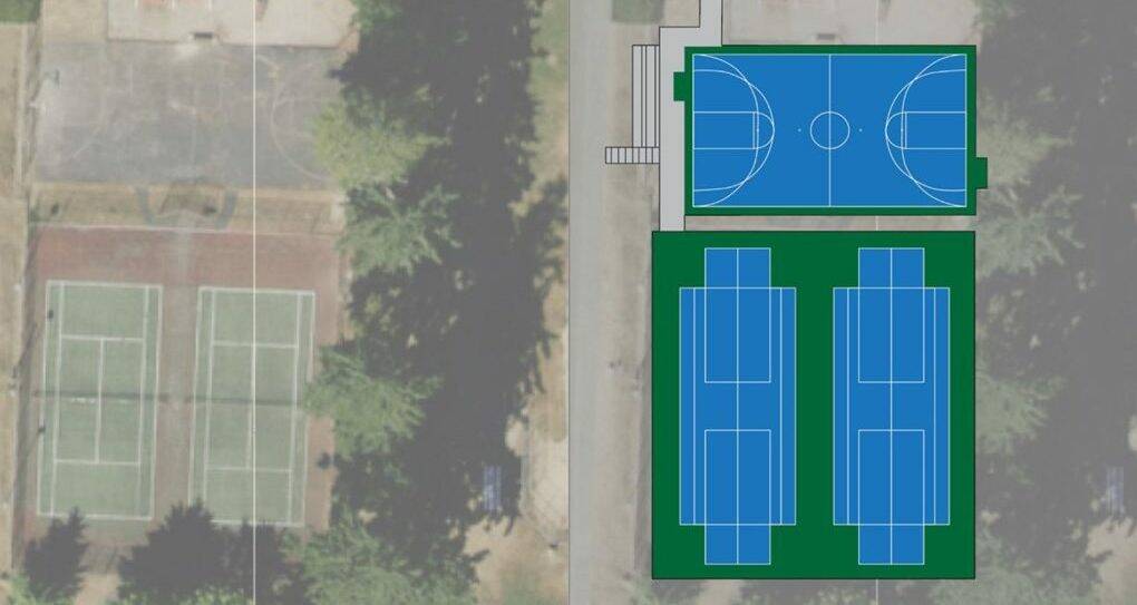 Port Orchard city courtesy photo
A side-by-side depiction of how the improved court layout could look.