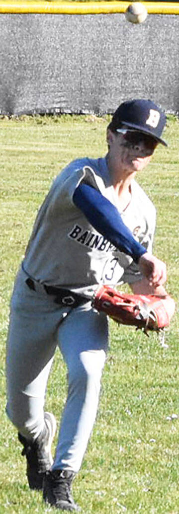 Nicholas Zeller-Singh/Kitsap News Group
AJ Larson, shown here throwing a baseball, scored a run for the Spartans in the game.