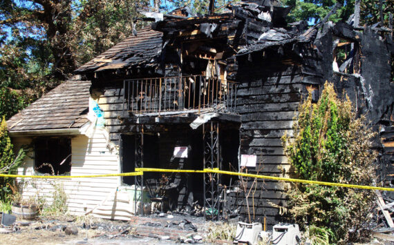 Elisha Meyer/Kitsap News Group
A 2022 picture of the house David Knox barricaded himself in when pursued by law enforcement. The house was later considered to be a total loss.