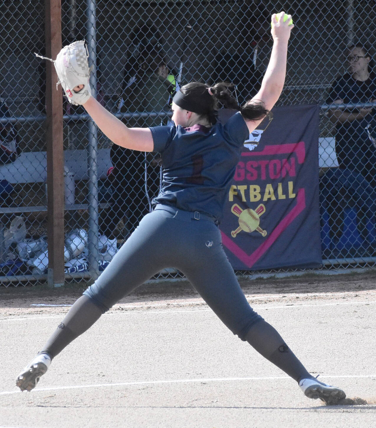 Kingston’s Audrey Rienstra pitches against NK.