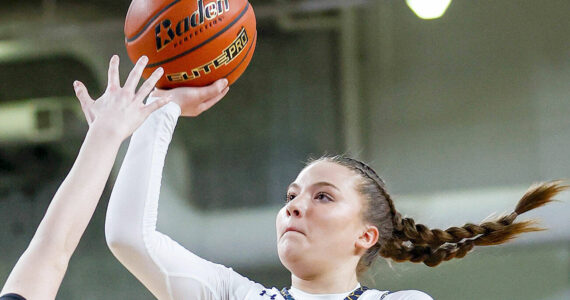 Daniel Phipps courtesy photos
Spartan Bella Ramirez puts up a shot against Woodland in the second round of the 2A girls state basketball tournament in Yakima March 5.