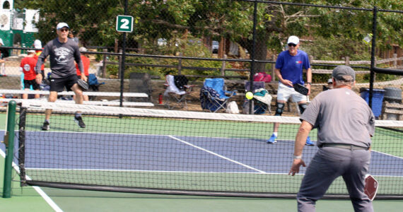 Luke Caputo/Kitsap News Group photos
A pickleball match takes place during the 2025 Founders Tournament at Battle Point Park Aug. 14.