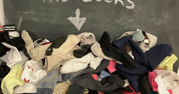 BI Flashdrive courtesy photo
The haul from the organization’s February drive, which collected 1,491 socks, 129 pieces of hosiery and 573 undergarments to become industrial insulation.