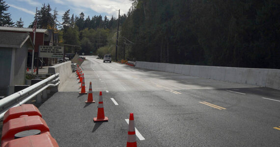 Joshua Kornfeld/Kitsap News Group photos
The fish passage project at Eagle Harbor Drive and Wyatt Way is nearly complete and now open to vehicle traffic.