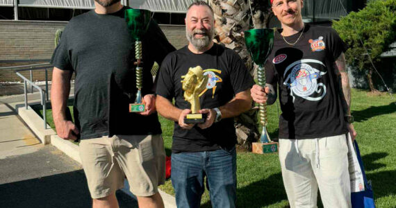 Will Grant courtesy photo
Left to right: Leo DiCesaris, who won first place in the Innovative Category; Will Grant, who won the Premio Follie Lifetime Achievement Award; and Anthony Ludovici-DeBridgida, who won first place in the Focaccia competition at the Pizza World Cup in Rome, Italy.