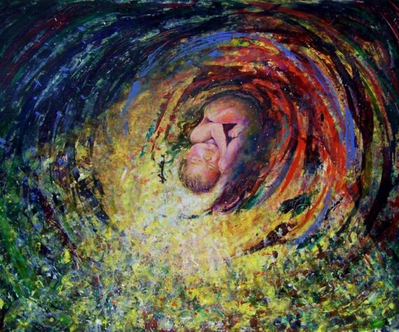 <p>BI Studio Tour courtesy photos</p>
                                <p>Acrylic mixed media by Deborah J. Milton.</p>