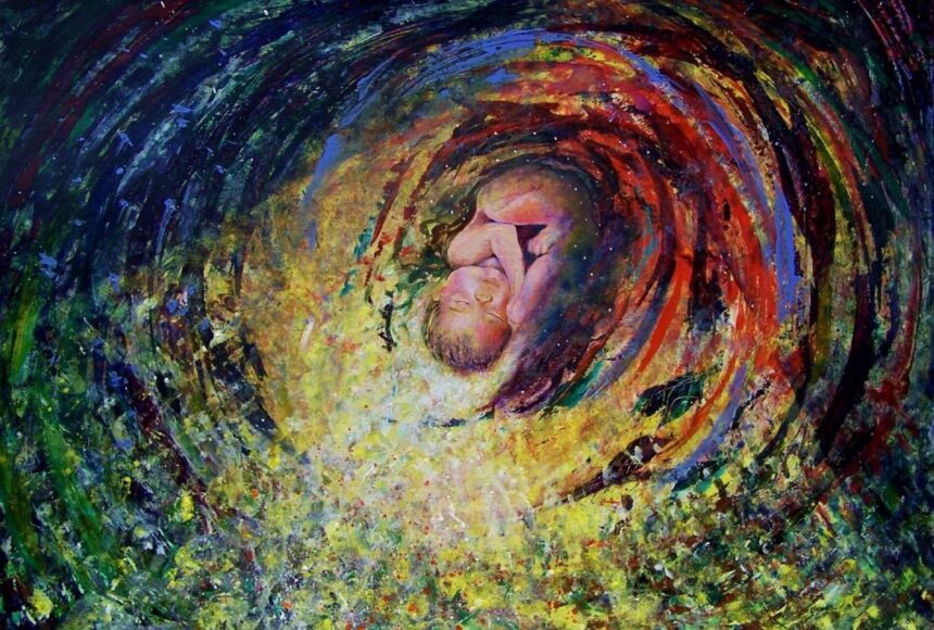 <p>BI Studio Tour courtesy photos</p>
                                <p>Acrylic mixed media by Deborah J. Milton.</p>