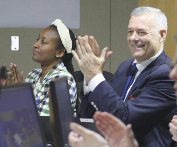 <p>File photos</p>
                                <p>Deets gives applause during a city council meeting.</p>