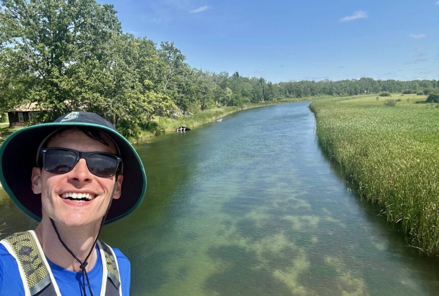 <p>Greg Nance courtesy photos</p>
                                <p>Rep. Greg Nance as he crosses the Mississippi River on his record-breaking run.</p>