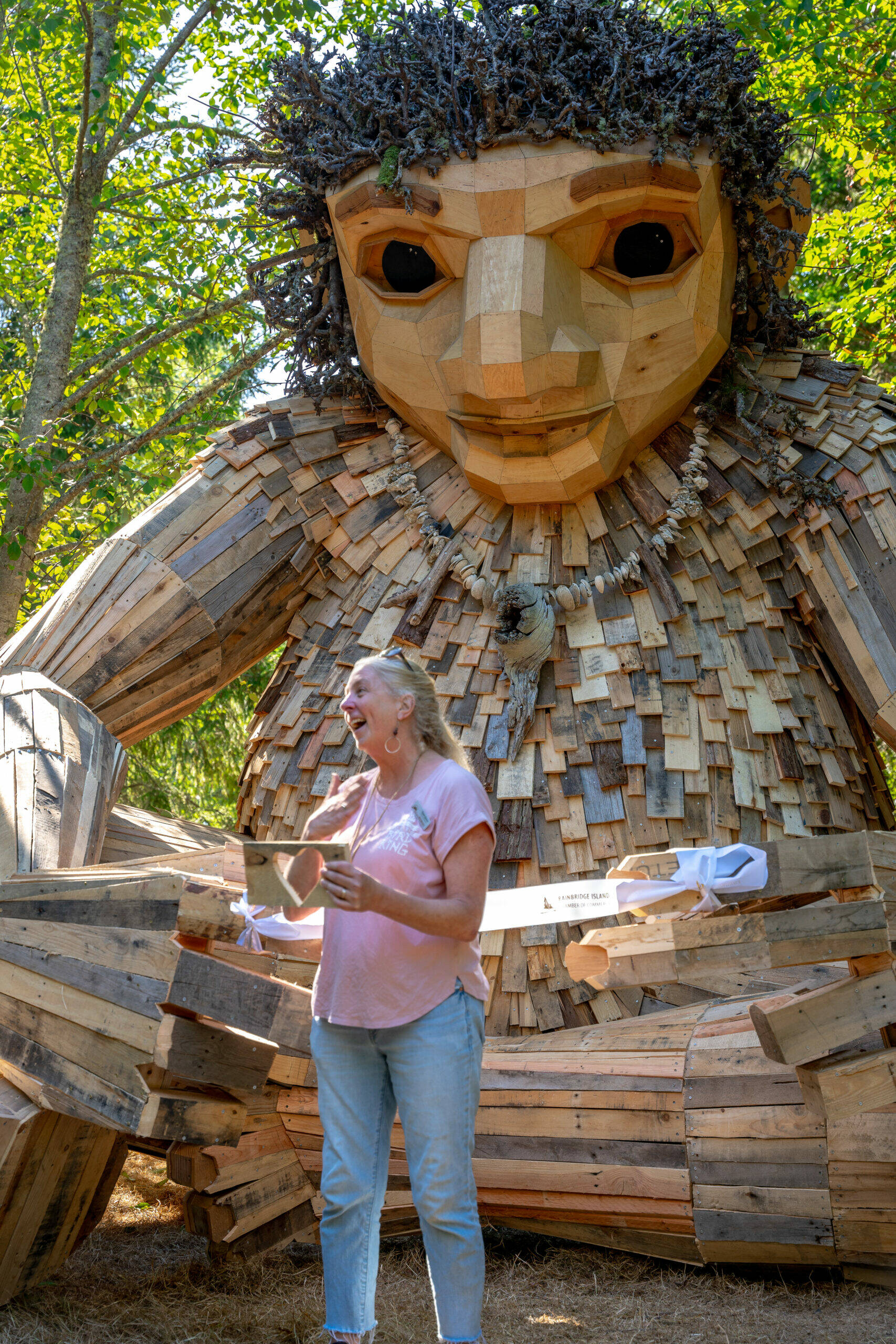 BIMPRD courtesy photo
Janow poses with Pia the Troll at Sakai Park during her Aug. 9, 2023, awakening ceremony.