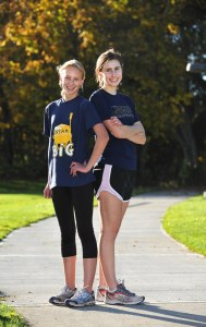 Signe Lindquist (left) and Isabel Ferguson head to Pasco Saturday for the 3A state cross country meet. The 3A girls race starts at 12:30 p.m.