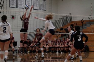 The Bainbridge High varsity volleyball team came up short in their final home match of the year against Holy Names Academy