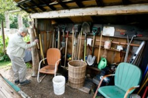 Pea Patch gardens have loaner tools for gardeners to tend the 23 plots behind the Eagle Harbor Congregational Church.