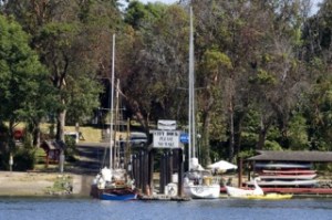 A waterside view of the city's Waterfront Park public dock.