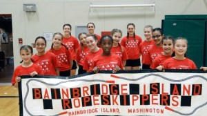 The Bainbridge Island Rope Skippers get ready for the “parade of athletes” at the Fraser Valley Classic in Abbotsford