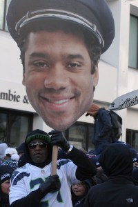 Fans packed Seattle streets to thank the Seahawks for their sensational season and Super Bowl victory.